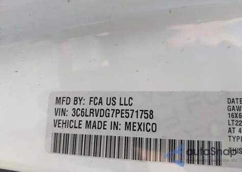 2023 Ram Promaster 2500 High Roof 159 Wb from USA, damaged, VIN 3C6LRVDG7PE571758